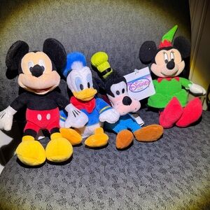 “Disney” Plush Collection- Mickey, Minnie, Donald & Pluto